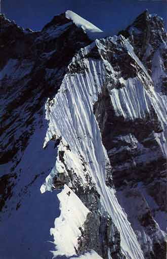 
Long West Ridge leading to Gauri Shankar South Summit in 1979 - Sacred Summits book
